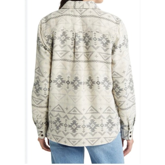 NWT FAHERTY X Doug Good Feather Organic Cotton Overshirt In Ivory North Star(S) - Picture 2 of 13